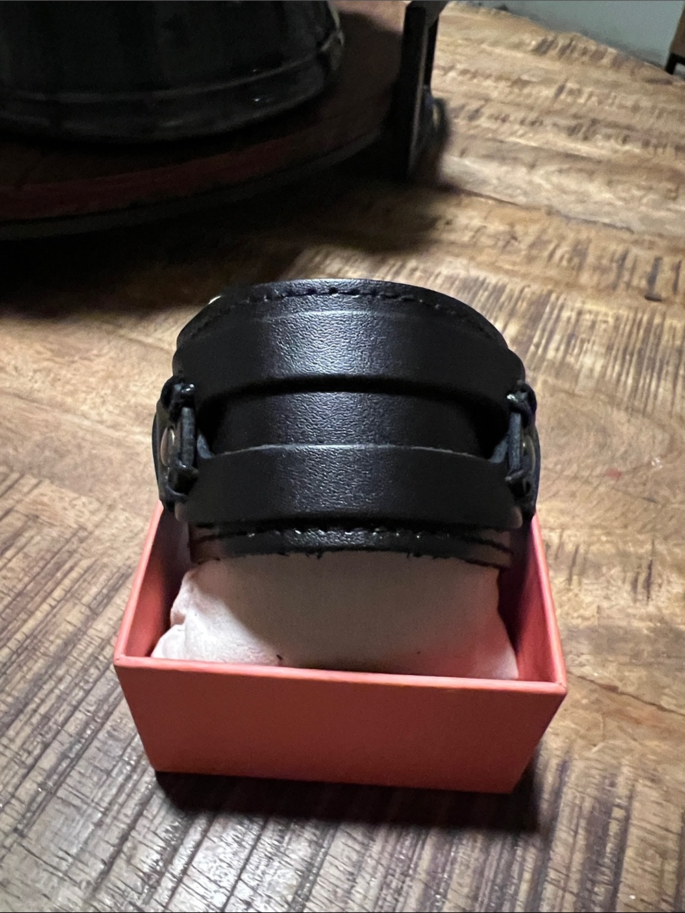 Black Leather Men’s Bracelet Cuff